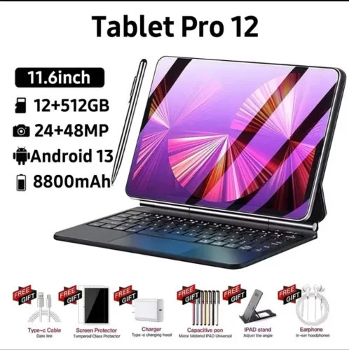 Tablet TAB PRO 12 Plus 11.6 polegadas 12GB + 512GB apresenta 5G e Dual SIM Tablet