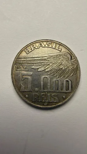Moeda de prata Santos Dumont 500 Reis 1936
