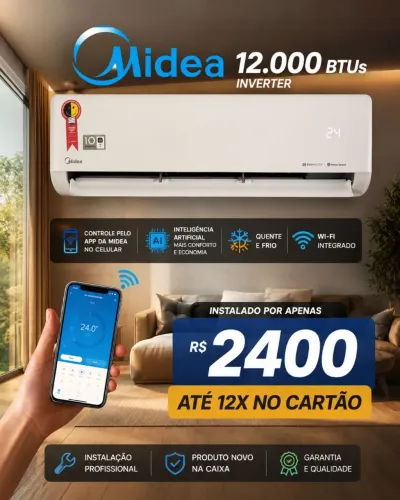 Ar Midea inverter ecomaster 12 mil BTUs