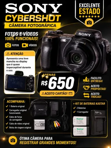 ? CÂMERA SONY CYBER-SHOT ? R$ 650