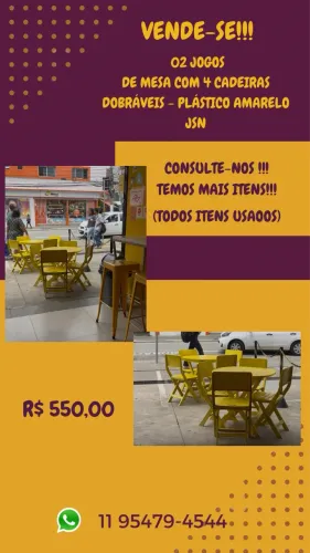 Mesas e Cadeiras Plástica Dobráveis