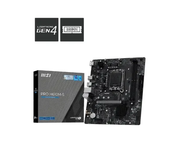 Placa Mãe LGA 1700 H610 MSI PRO H610M-S DDR4 Micro-ATX
