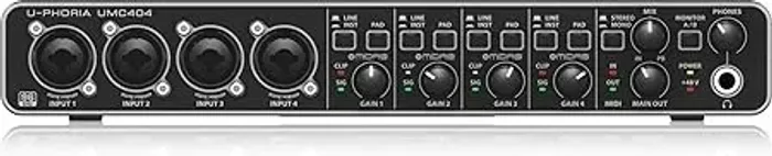 Interface De Áudio Behringer Umc404hd Usb 4x4 Com 4 Entradas
