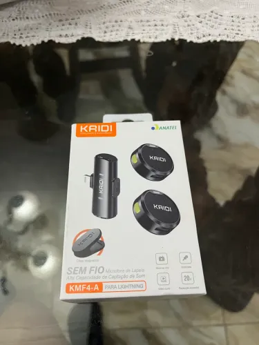 Microfone Lapela Redondo Imã Sem Fio Preto Duplo Anti Ruído