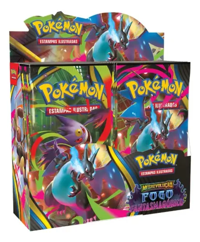 Pokémon Box 36 Booster Fogo Fantasmagórico Mega Charizard Pokemon Português
