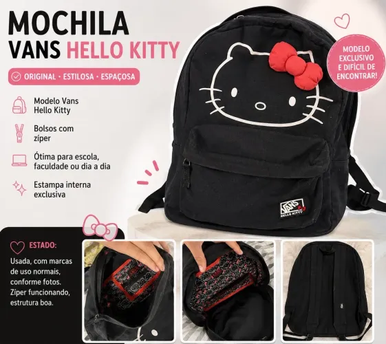 Mochila Vans Hello Kitty Original Importada dos EUA