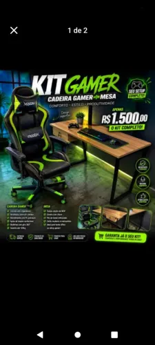 Cadeira game com mesa kit 