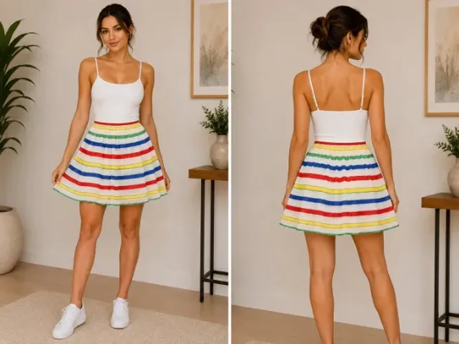 Saia infantil Maryna Rainbow