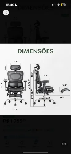 Cadeira De Escritório Ergonômica Mônaco BtO7