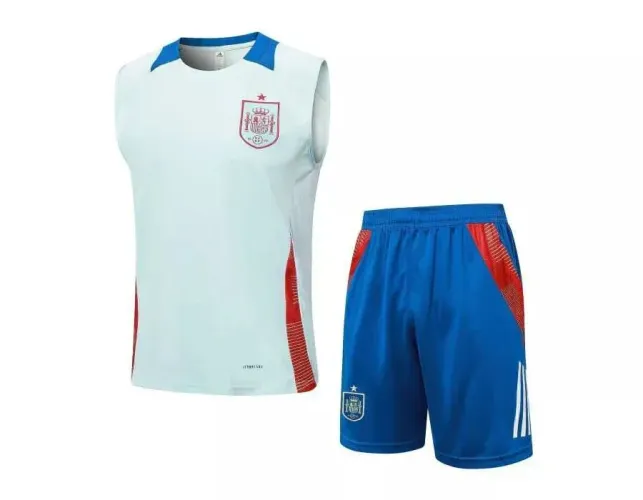 Conjunto treino Espanha tamanho P (camisa regata + short com bolso de ziper)