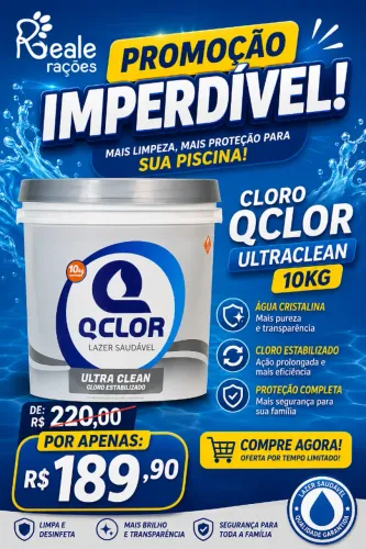 Cloro 10kg Qclor Ultraclean + entrega grátis 