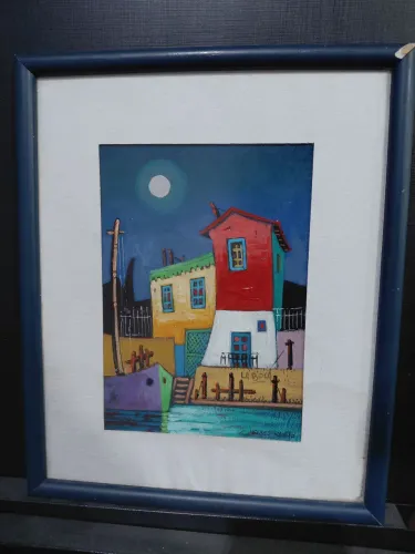 Pintura Em Tela La Boca assinado com certificado