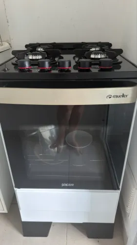 Fogão Mueller 4 Bocas Piacere Vetro Branco - Bivolt