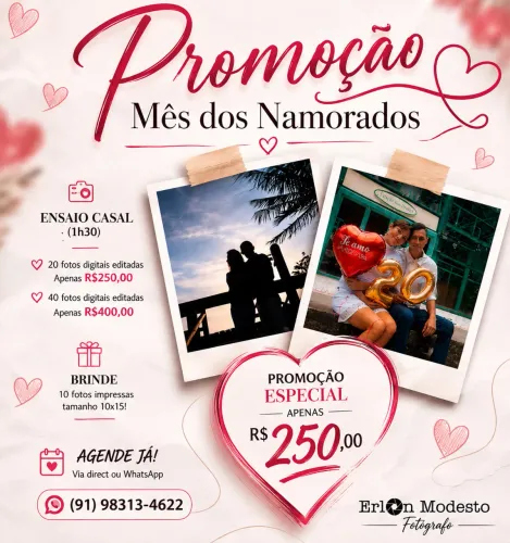 Fotógrafo Profissional | Promoção dia dos Namorados 