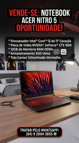 Notebook Acer Nitro 5 i5 11ª Gen