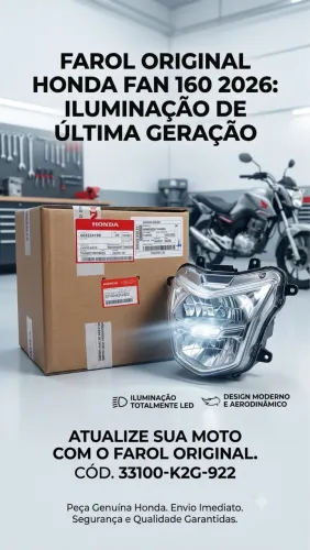 Farol Dianteiro Original Honda Fan 160 (Modelo 2026) - Novo na Caixa