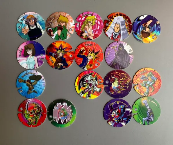 Colecao tazos arma e voa yugioh elma chips - faltam 3