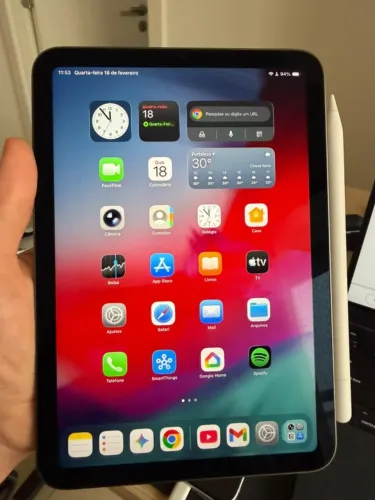 iPad mini 6 64GB Cinza Espacial + Caneta Pencil USB-C - Bateria 97% (109 Ciclos)