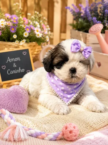 Apaixonante filhote de Lhasa apso fêmea promoção do dia!