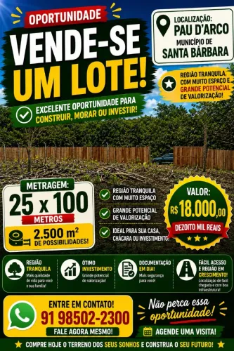 Lote pronto pra construir