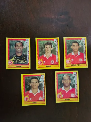 5 figurinhas jogadores América Campeonato Brasileiro CB 1998 nunca coladas