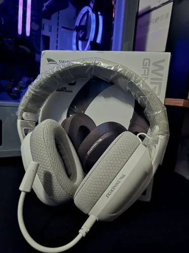 Headset Gamer Smailwolf L80 Tri-Mode - Wireless/Bluetooth/Cabo - Branco - Novo