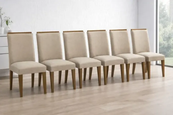 Cadeira Eucalipto para Mesa de Jantar - Linho - R$ 300,00 cada