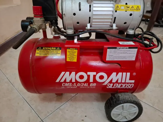Compressor de ar motomil silêncio CMS-5.0/24 L br (para 1 consultório dentário /lava jato
