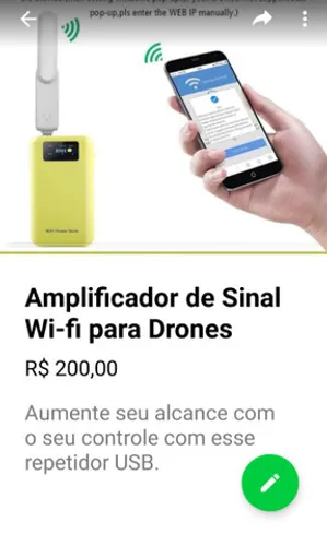 Amplificador de Sinal Wi-fi para Drones