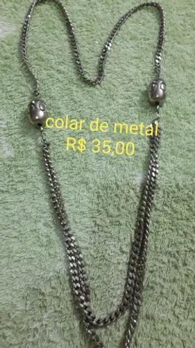colares em metal, confas e hematita novos