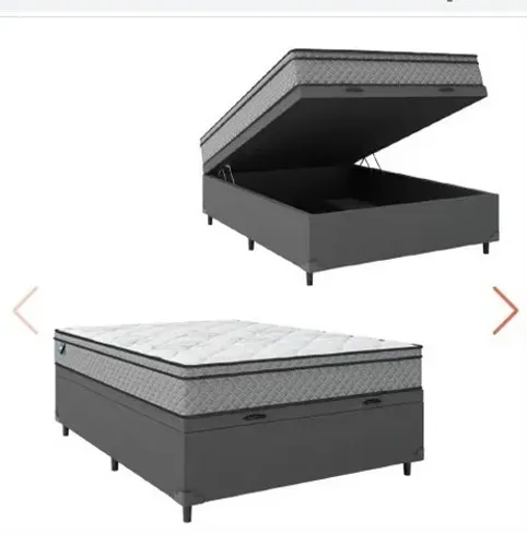 cama box bau e colchão de molas conjunto casal *