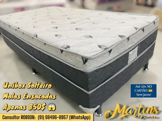 CAMA DE SOLTEIRO UNIBOX DE MOLAS ENSACADAS 