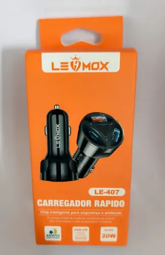 Carregador Veicular 3 Entradas Turbo 2usb+1 Tipo C 20W Pd Lehmox