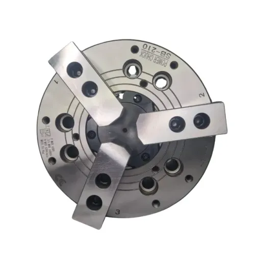 Placa Hidráulica com Castanha para Torno CNC 250 mm Passagem de 78 mm