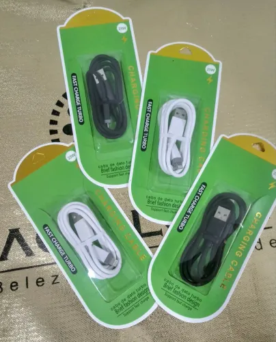 Cabo p Carregador Turbo 25w iPhone tipo C micro USB 