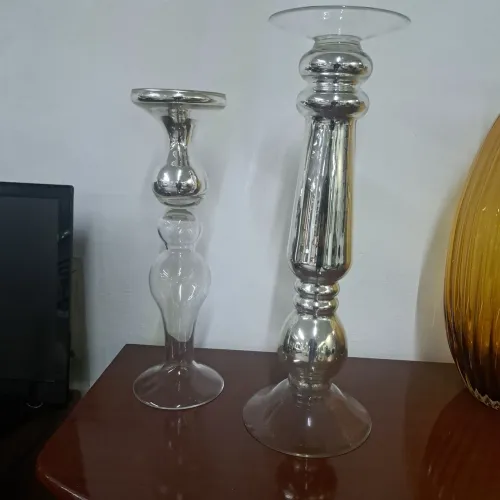 Conjuntos de Vasos de Vidro com Prata 