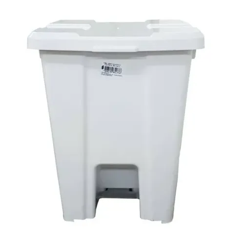 Lixeira Com Pedal Branca 25L Cesto de Lixo Modelo Quadrado com Aro plástico em Promoção