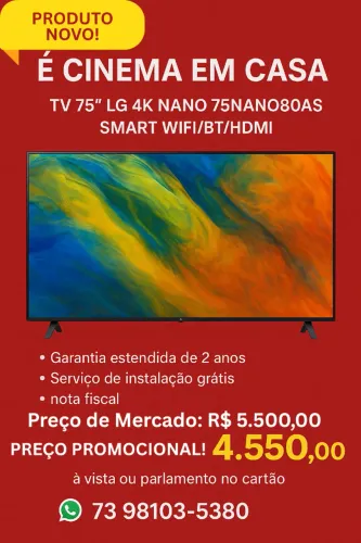 SMART LG TV 75 POLEGADAS (É cinema em casa) NOVA