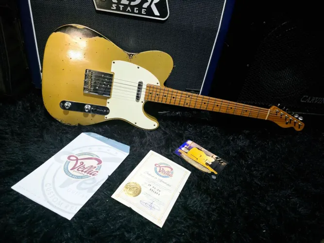 Guitarra Telecaster Kaiser Velha Guitarra firemist Gold Over surburts Relic