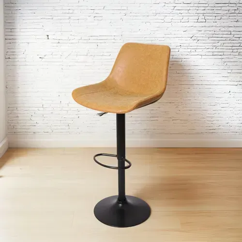 kit 3 banquetas reguláveis roma caramelo vintage em couro