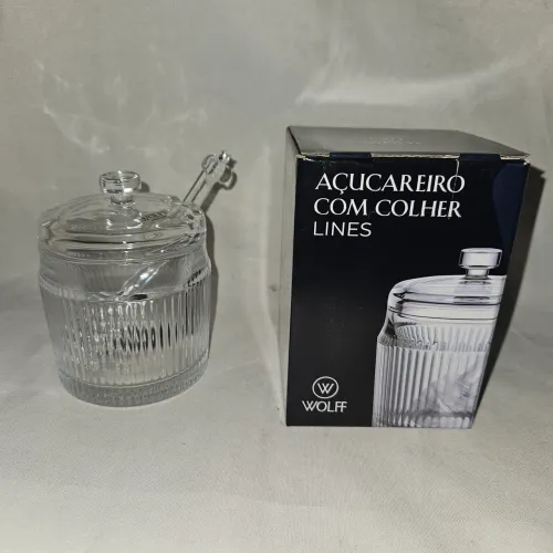 Açucareiro de Vidro com Colher Lines Wolff