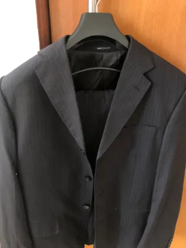 Cj Paletó e Calça Preto Risca de Giz