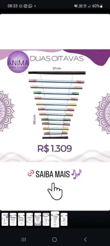 Metalofone 11 notas escala árabe hijaz menor em A