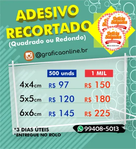 Adesivo Recortado para Negócios