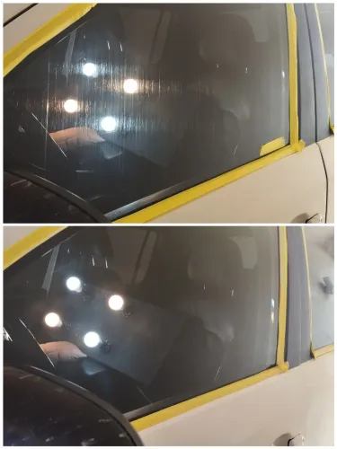 Polimento parabrisa , vidros automotivos.