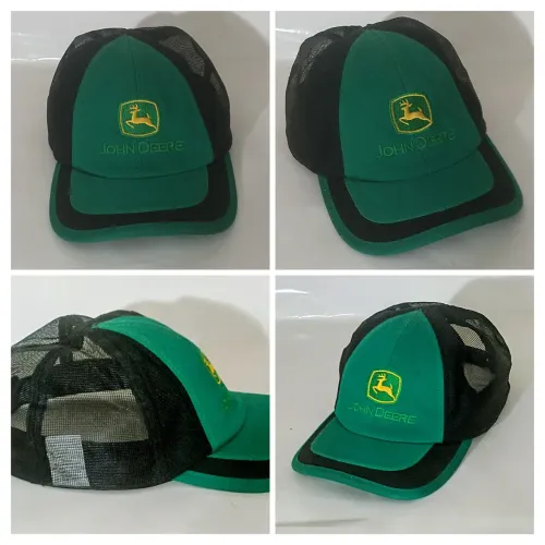 Boné John Deere.<br>Modelo Trucker, casquete<br>Verde c/logo Bordado com a tela preta.
