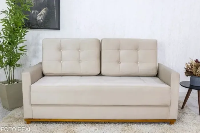 Sofá 3 lugares Living Áustria Linho Larg. 1.70m- Entrega Rápida