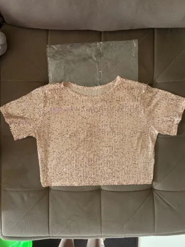 Blusa de paetês Salmão