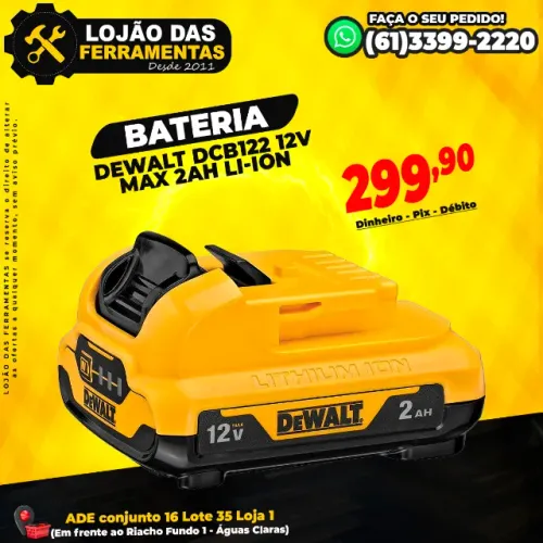 Bateria Dewalt DCB122 12V Max 2AH Li-Ion