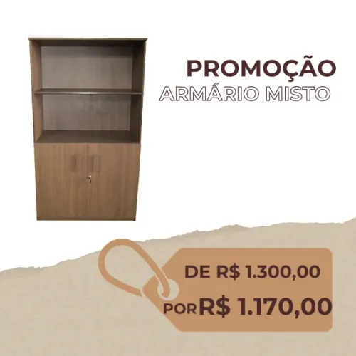 Armário alto misto para escritório